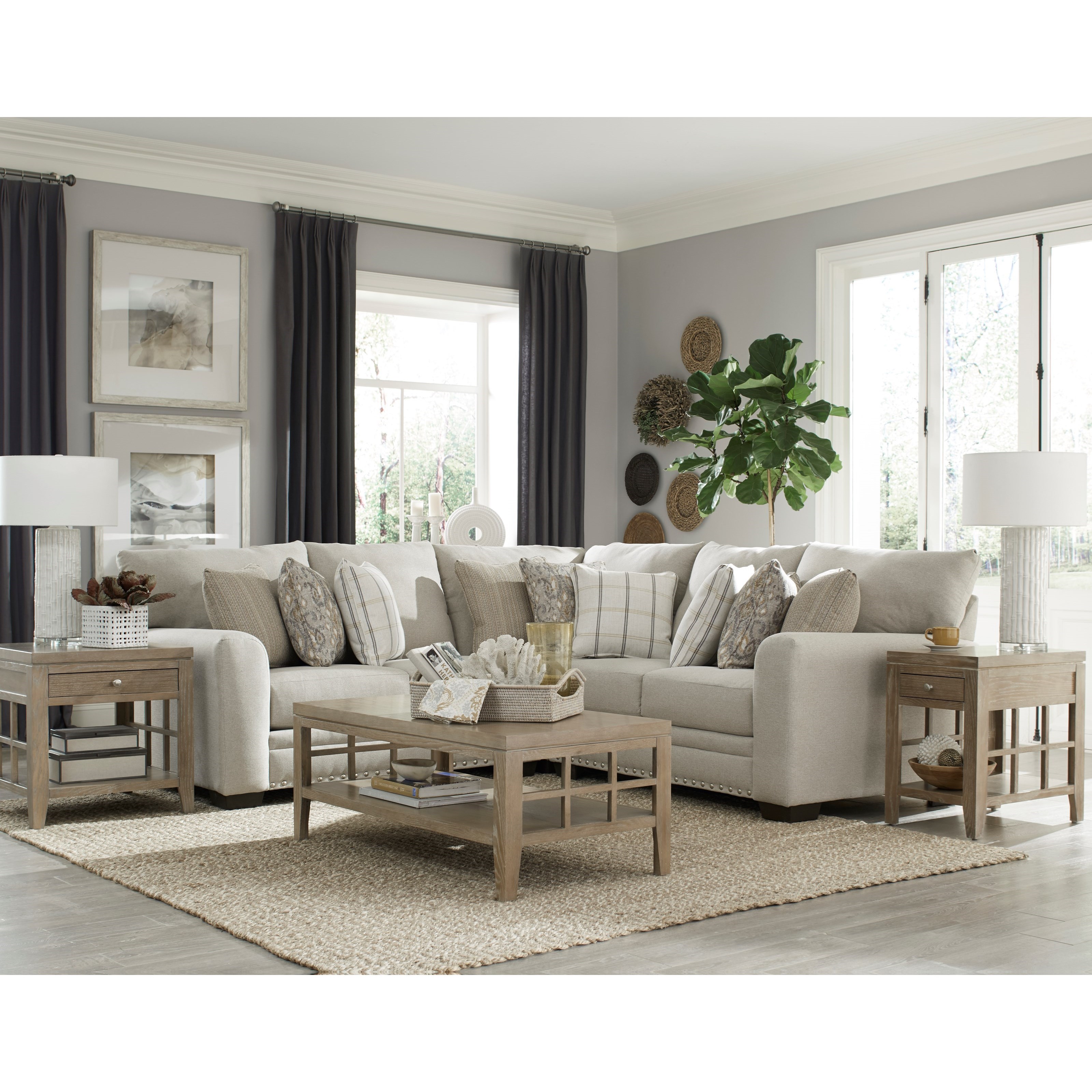 Jackson Furniture Middleton Farmhouse 2Piece Sectional Rooms for